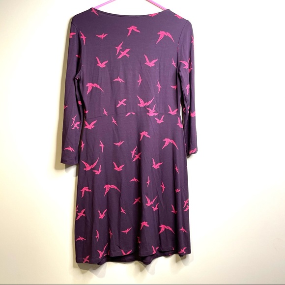 SOLD Boden Stretch Purple Bird essential tunic Dress 8 - Picture 5 of 6